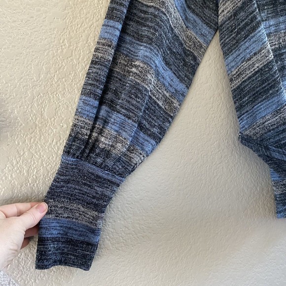 Free People Striped Top Oversized Medium Slouchy Striped Blue Vintage USA - Picture 5 of 13